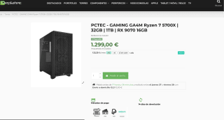 PC Gaming Ryzen 7 5700X 32GB 1TB RX 9070 16GB por solo 1.299€