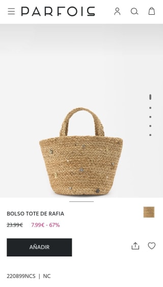 Bolso Tote de Rafia por 7,99€.