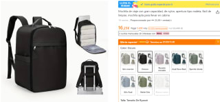 Mochila de viaje con gran capacidad 40x20x25 para cabina avion por 16,25€