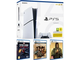Consola Sony PlayStation 5 Slim Standard, 1 TB SSD, 1 mando + 3 Juegos por 549€