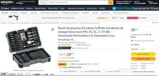 Bosch Accessories 43 pièces Coffrets d'embouts de vissage Extra Hard à 20,05€