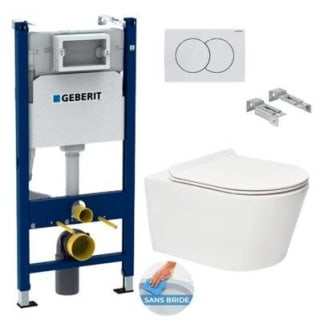 Pack bâti-support GEBERIT Duofix Basic + WC SAT Brevis sans bride + abattant SoftClose + plaque blanche à 279,90€