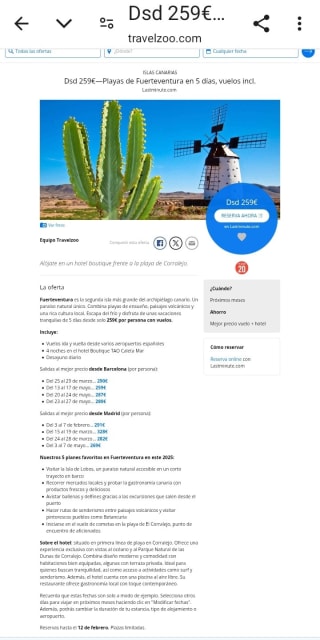 Fuerteventura 5 días con Vuelos incluidos desde 259€.