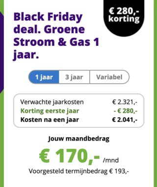 Profiteer tot € 280 bij EnergieDirect bij 1 jarig contract
