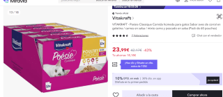 Comida húmeda para gatos VITAKRAFT Poésie Classique - pack x60 por 21.59€