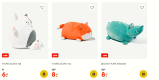 Knuffel olifant en diverse andere knuffels met 50% korting bij de Hema
