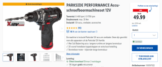 PARKSIDE PERFORMANCE Accu-schroefboormachineset 12V 0-460 tpm | 0-1750 tpm voor €49,99 in de Lidl webshop