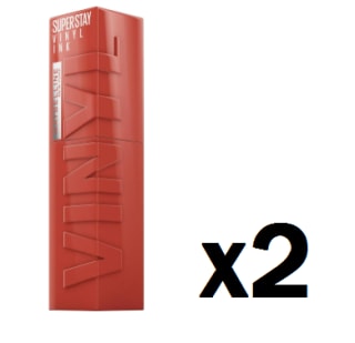 2 Unidades de Maybelline New York Superstay Vinyl Ink, Pintalabios Efecto Vinilo, Vinilo Fijo, Larga Duración, Tono 125 Keen por 11.88€