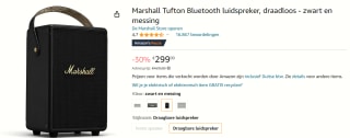 Marshall Tufton - Bluetooth Speaker Zwart & Goud voor €299 bij Amazon