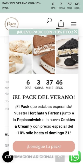 Dúo Pack de Tartas de verano desde Pepina Pastel.
