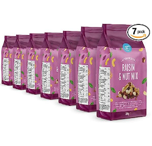 Pack x7 mezcla de frutos secos y pasas, 200gr por 7.52€
