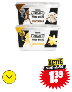 Lindahls Kvarg Kuip 500 gram voor €1,39 bij Dirk