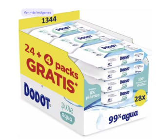 Dodot toallitas pure aqua 28 paquetes de 48 toallitas por solo 39,39€