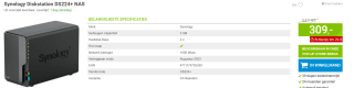 Synology Diskstation DS224+ NAS voor €309 bij Megekko