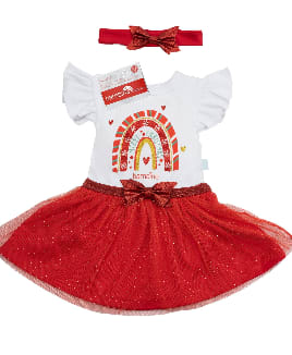 Body Y Cintillo Navidad Rojo Arcoiris Niña por $5.990