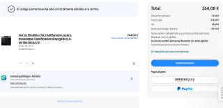 Samsung NV7B41301AS Horno Pirolítico 76L Multifunción acero inoxidable por 264,08€