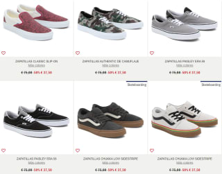 Hasta 50% + 20% EXTRA en tu compra en Vans calzado desde 14€
