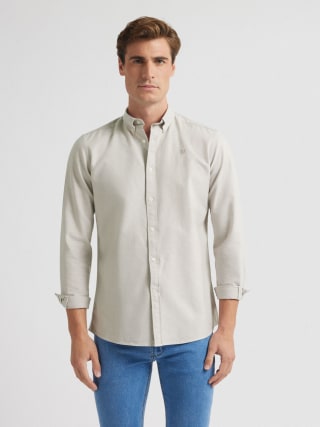 Camisa Oxford Solid Beige por 12,99€