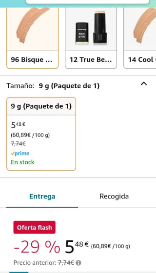 Max Factor Pan Stick Base de maquillaje, Tono 96 Bisque Ivory por 5,48€.