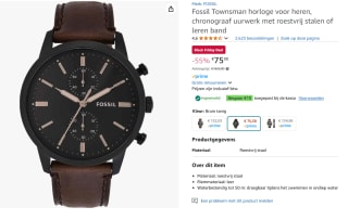 Fossil® Chronograaf 'Townsman' Heren Horloge voor €65,30 dmv code bij Amazon