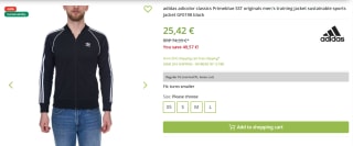 adidas Originals Trainingsjack SST TT Superster voor €25,42 bij Outlet46