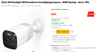 Eufy 4G Starlight buiten Camera voor €119 bij Bol.com