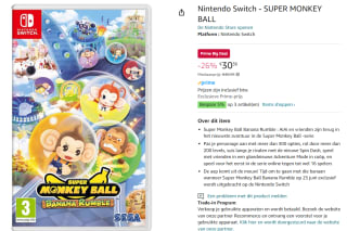 Nintendo Switch Super Monkey Ball: Banana Rumble voor €30,36 met Amazon prime
