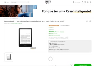 Amazon Kindle de 11ª Geração com Iluminação Embutida de 16GB - R$ 404,10