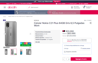 Celular Nokia C21 Plus 64GB Gris 6,5 Pulgadas Wom por $55.990