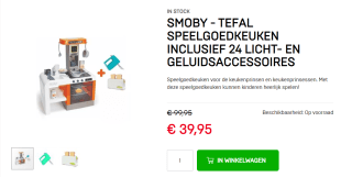 Smoby - Tefal Speelgoedkeuken voor €39,95 bij Dagknaller