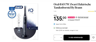Oral-B iO 7W Zwart Elektrische Tandenborstel voor €135 bij de Etos