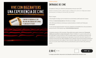 Entrada de cine a 2,5€