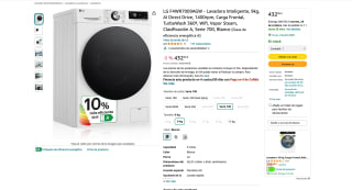 Lavadora LG F4WR7009AGW Inteligent 9kg AI Direct Drive 1400rpm Carga Frontal TurboWash 360º por 432€