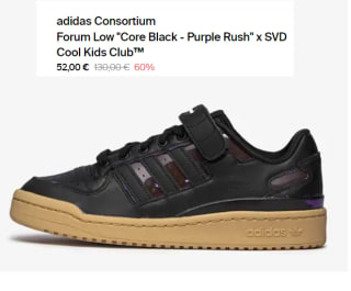 Zapatillas adidas Consortium Forum Low "Core Black - Purple Rush" x SVD Cool Kids Club™ por 42€