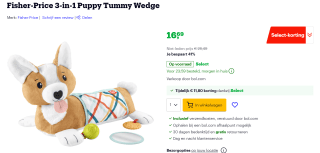 Fisher-Price 3-in-1 Puppy Tummy Wedge Buikligtrainer voor €16,69 bij Bol.com