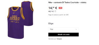 Camiseta para Niños Nike Los Angeles Lakers Df Tadna Courtside por 14.99€