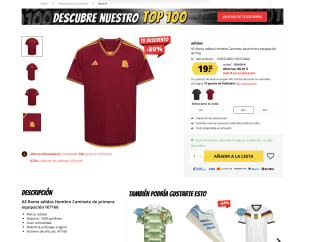Camiseta AS Roma Adidas Hombre por solo 19,99€