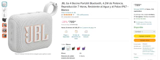 Bocina JBL Go 4 Portátil por $649 en Amazon en efectivo