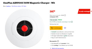 OnePlus AIRVOOC 50W Draadloze Oplader voor €38,99 bij Bol