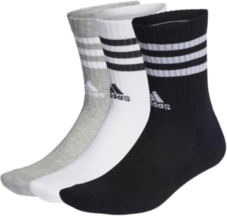 Adidas 3-Stripes Cushioned Crew Socks - 3 Pairs for £5