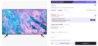 Televisor Samsung UE50CU7192UXXH 50" LED Crystal UltraHD 4K HDR10+ por 334.99€ (Cuenta Nueva 322.99€)