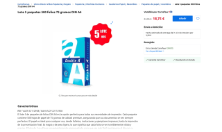 Lote 5 paquetes 500 folios 75 gramos DIN A4 por solo 18,75€