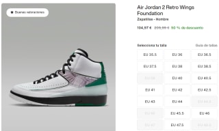 Botines ara Hombre Nike Air Jordan 2 Retro Wings Foundation por 104.97€