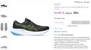 Rebajas hasta 60% calzado Asics grandes ofertas