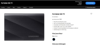 Samsung Portable SSD T9 2TB voor €99 in de Samsung store