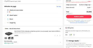 MLLSE M2 Mini PC Intel Celeron N3350 CPU 6G RAM 64G ROM por solo 53,58€