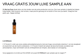 Gratis sample C E Ferulic