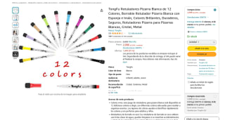 12 Rotuladores TongFu para pizarra blanca por 2,99€