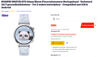 HUAWEI WATCH GT5 41 mm Smartwatch Blauw voor €199 bij Bol