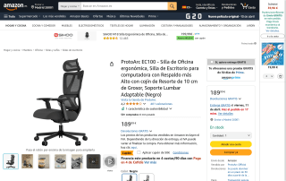 Silla Ergonómica ProtoArc EC100 por 139,99€